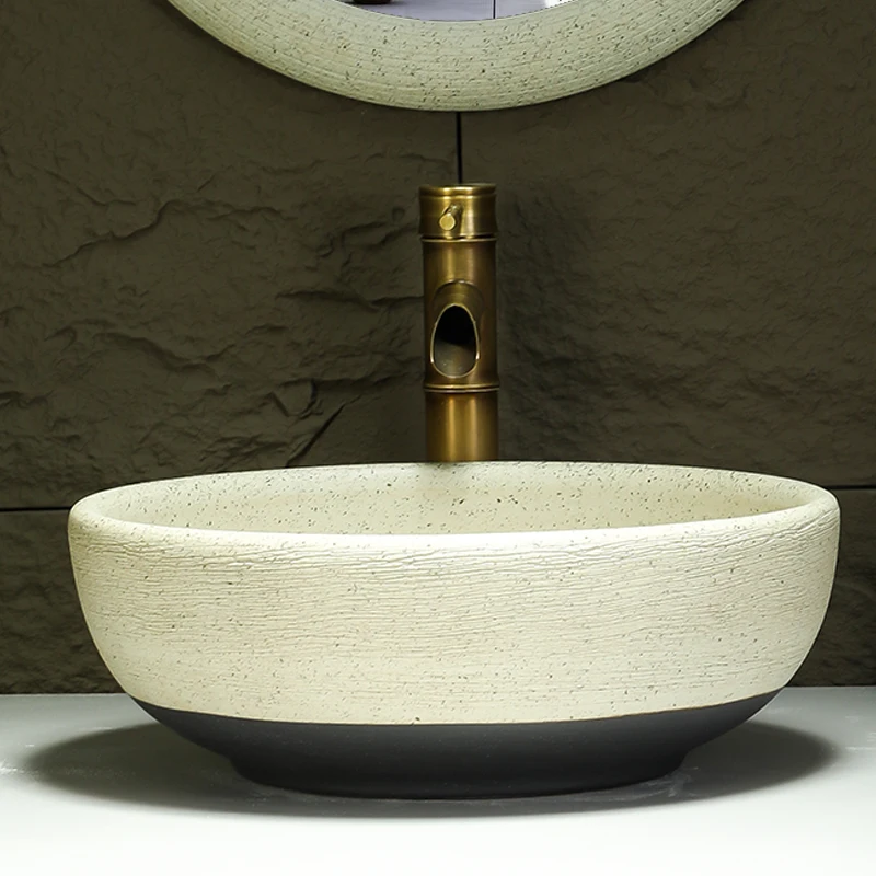 

Outdoor platform basin, courtyard, household ceramic art washbasin, balcony, famous single basin hotel, retro washbasin