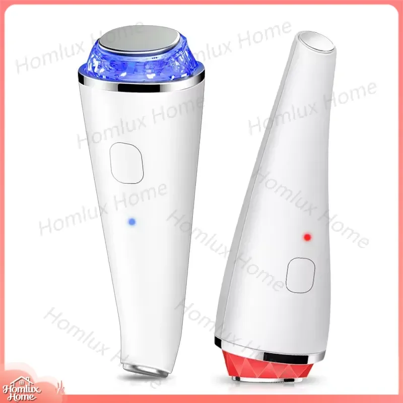 Hot and Cold Facial Massager Rechargeable Eye Massager with Blue Light Red Light Therapy Anti Wrinkle Vibration Beauty Device