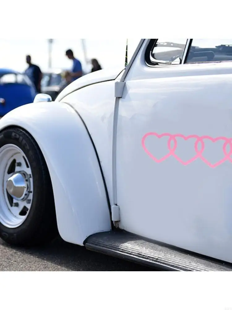Auto Adhesive Heart Auto Sticker Weatherproof Heart Design Vehicle Sticker for Couples & Family R6FB