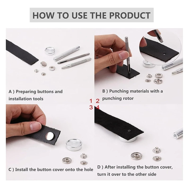 Leather Working Kit Leather, Leather Working Tools,Prong Punch Sets, Storage Box For Stitching Punching Cutting