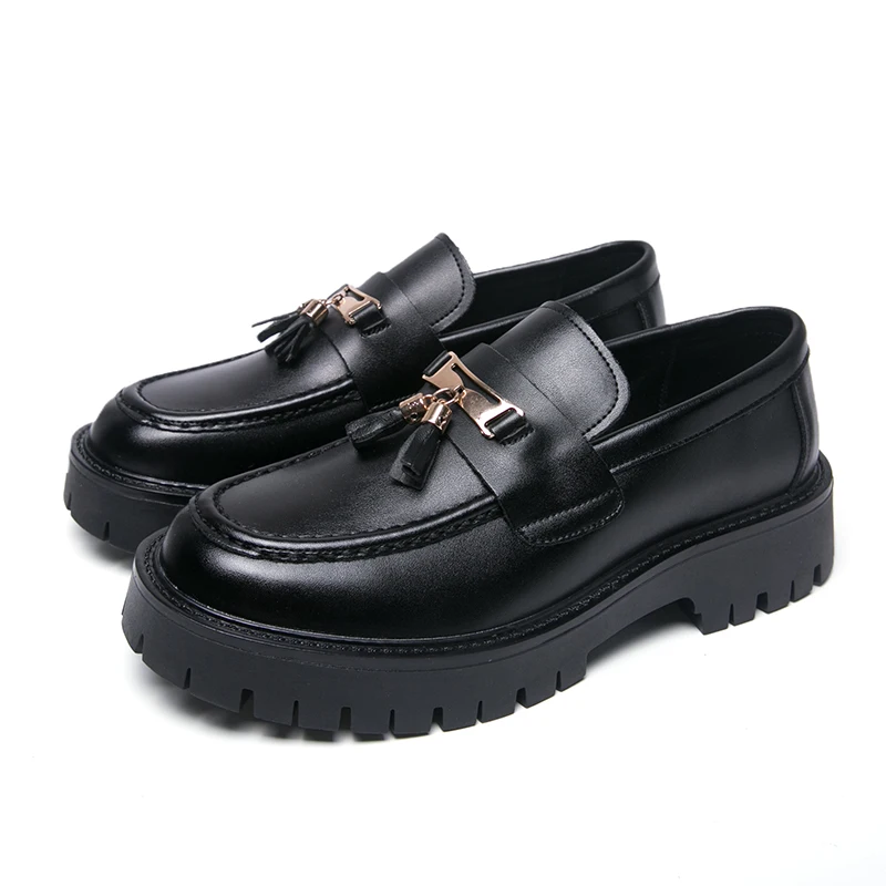 

Fashion men's platform wedding shoes autumn British style casual shoes new business comfort tassel leather shoes casual shoes 46