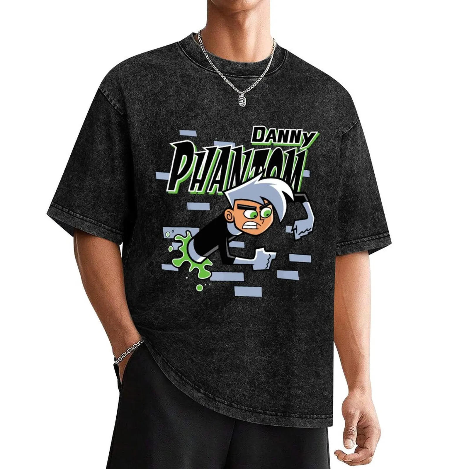 

Kids Gift - Danny Phantom Coming Through Brick Wall T-Shirt tees animal prinfor boys vintage t shirts mens designer clothes