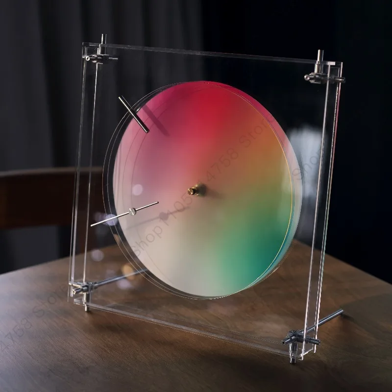 String life artifacts rainbow wall clock acrylic silent modern ins futuristic color change
