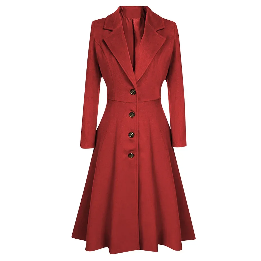 Winter jacken für Frauen 2024 Herbst Winter Revers knopf langer Trenchcoat Windschutz mantel Frauen jacke куртка женская
