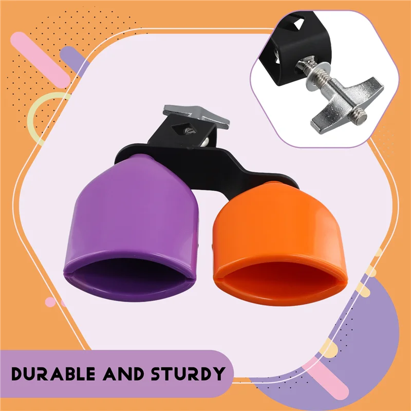 

RTENTE-Double Cowbell Bell Music Drum Cowbell High Low Sound Knocker Drum Percussion Instrument Part Accessories