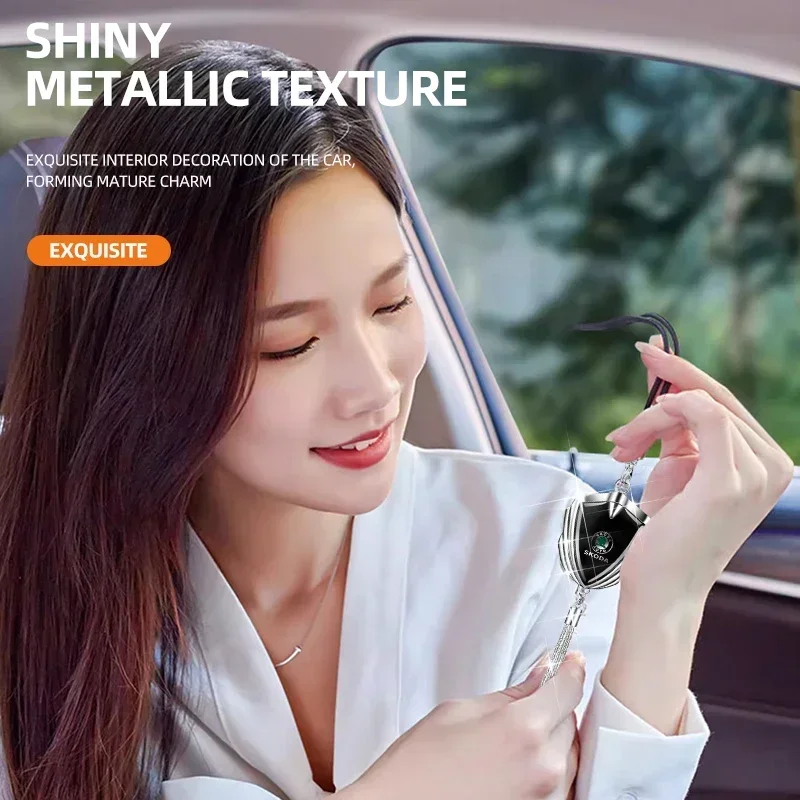 Car Interior Rearview Mirror Pendant Hanging Ornaments Accessories For Skoda Octavia VRS Rapid Kodiaq Fabia Karoq Superb Kami view 2
