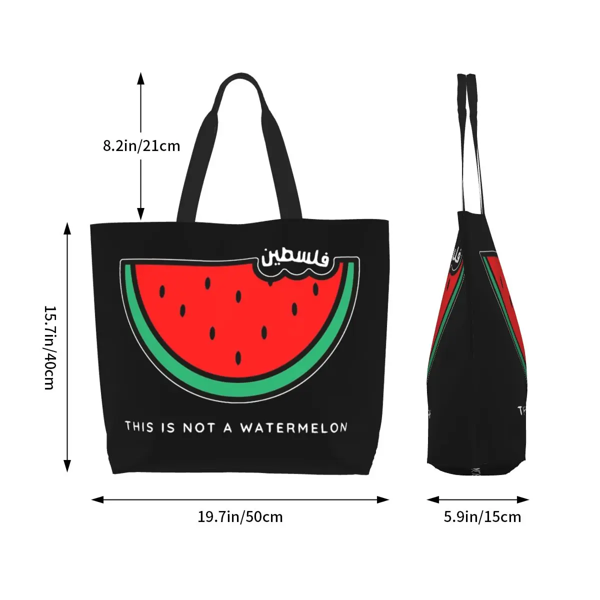 This Is Not A Watermelon Large Capacity Tote Shopping Bag Parody Magritte Watermelon Accessories INS Trending Tote Bag For Women