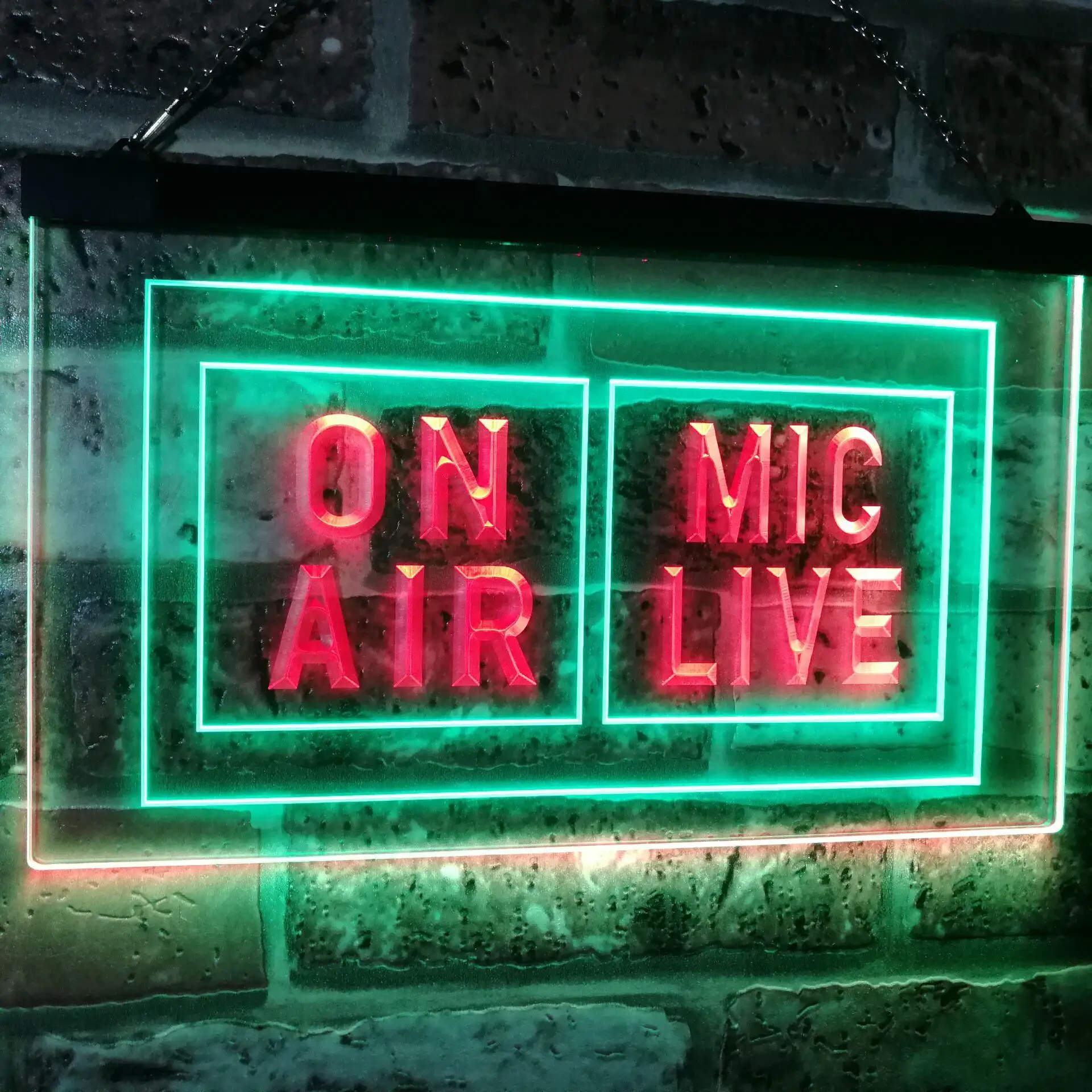 

On Air. Mic Live. Studio Recording Dual Color Led Neon Sign st6-i1072