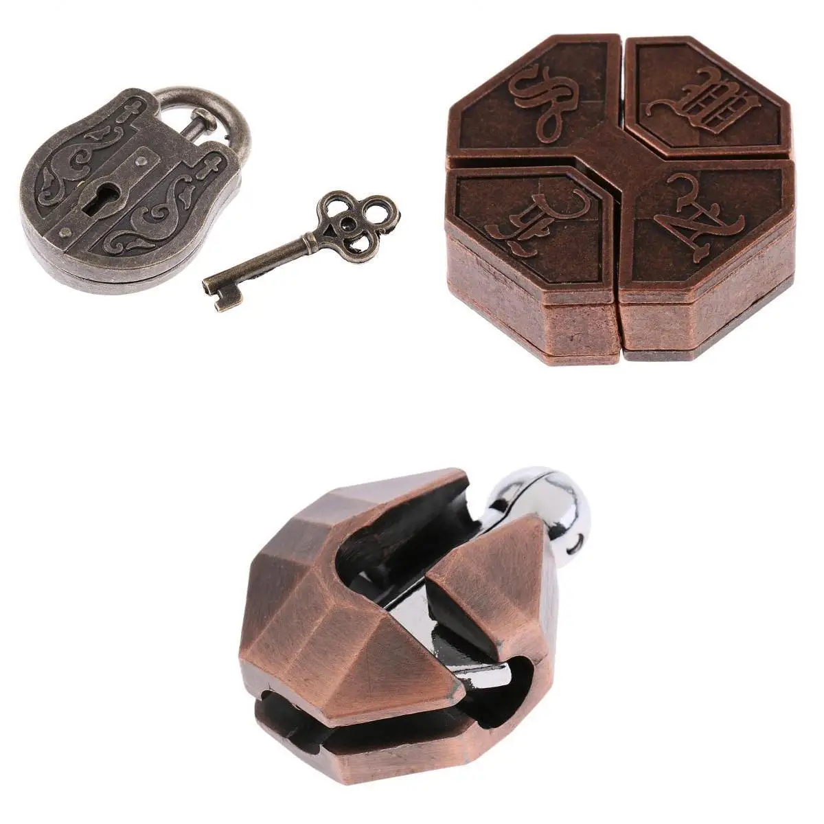 3 Brain Teasers Disentanglement Puzzle Educational Toy, Game Challenge for Kids Children Teens or Adults