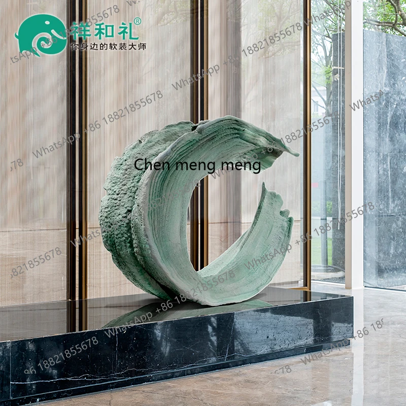 

Lobby Abstract Floor Sculpture Ornament Sales Office Large Interior Fiberglass Crafts