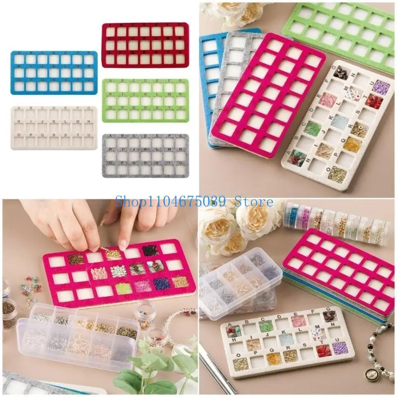 

5asd Felt Jewelry Craft Mat with 21 Grids Professional Crafting Mat Suitable for Efficient Bead Sorting and Protections
