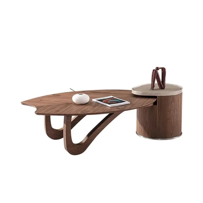 Italian solid wood rectangular coffee table, home office commercial, storage, Nordic style