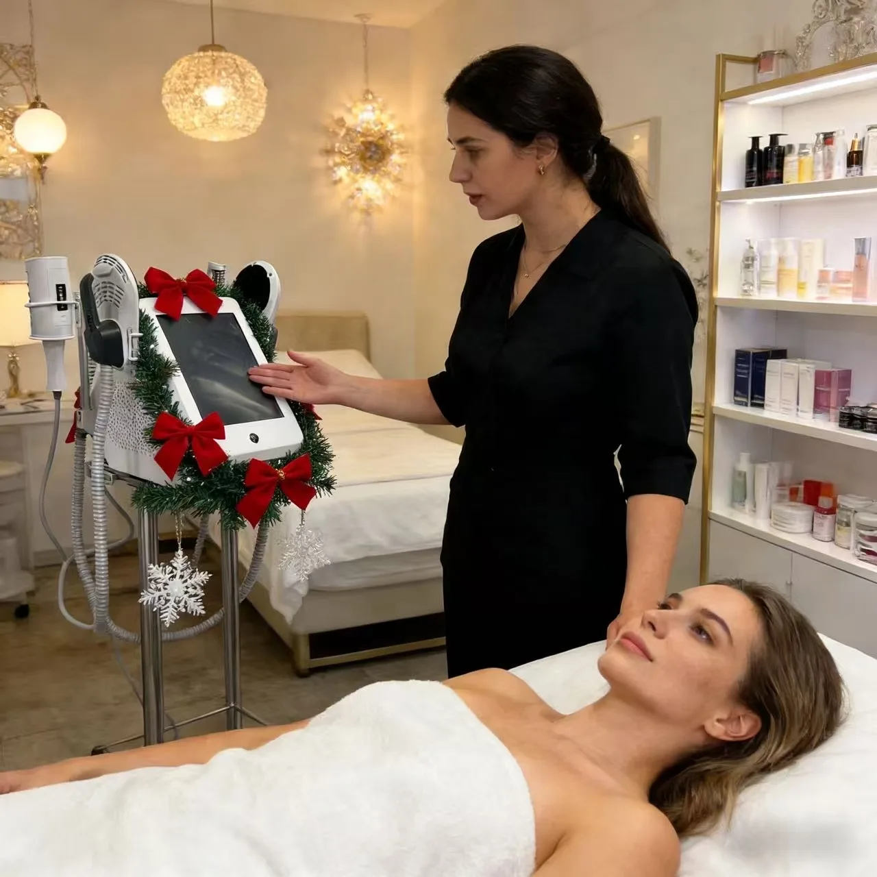 

6500W 200HZ Roller Body Sculpt Machine RF Sculpting Weight Loss Electromagnetic Slimming Muscle Stimulation Massager SLyric