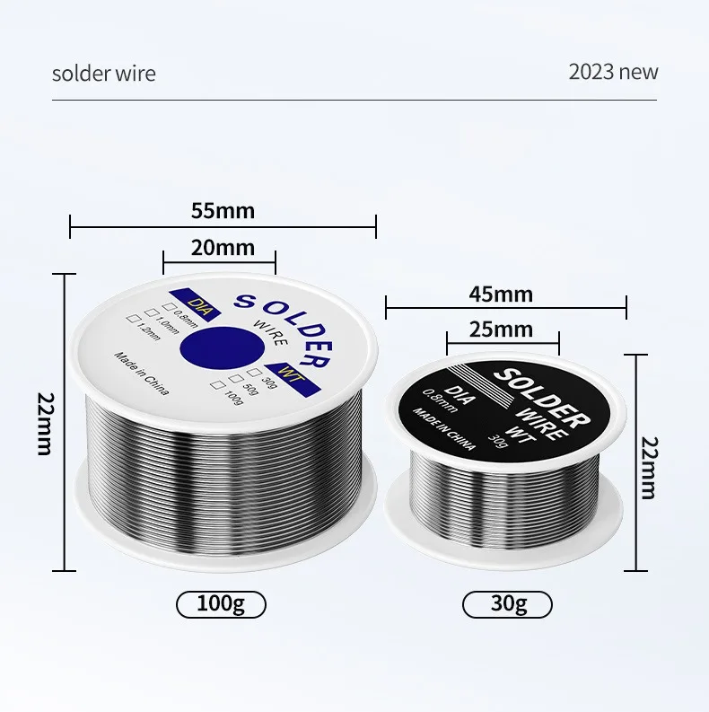 Tin for Electronic Welding FLUX 2.0% Solder Wire Tin Welding Kit No-clean Soldering Tin Wire Roll 30g/50g/100g 0.8mm/1.0mm