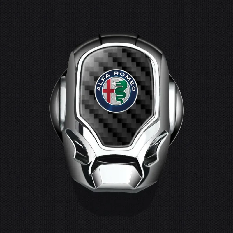 1pcs Car One-Click Start Buttons Protective Cover Decoration For Alfa Romeo Giulia Stelvio Giulietta 156 159 147 Mito Tonale