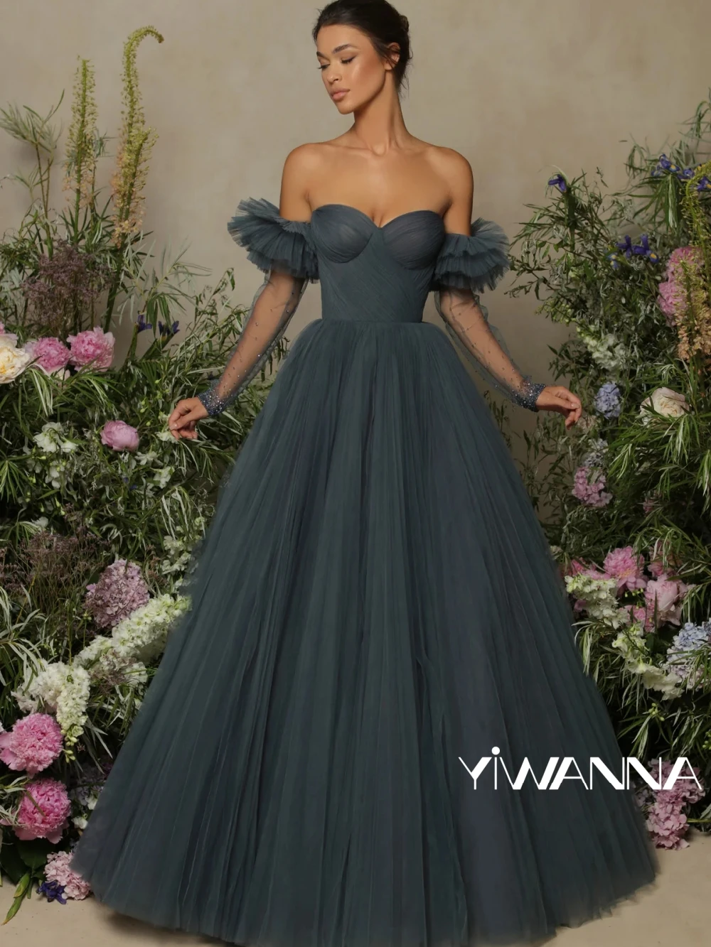 Shiny Off The Shoulder Cocktail Dress Simple A-line Tulle Prom Gown 2025 New Customized Birthday Dresses Vestidos De Novia