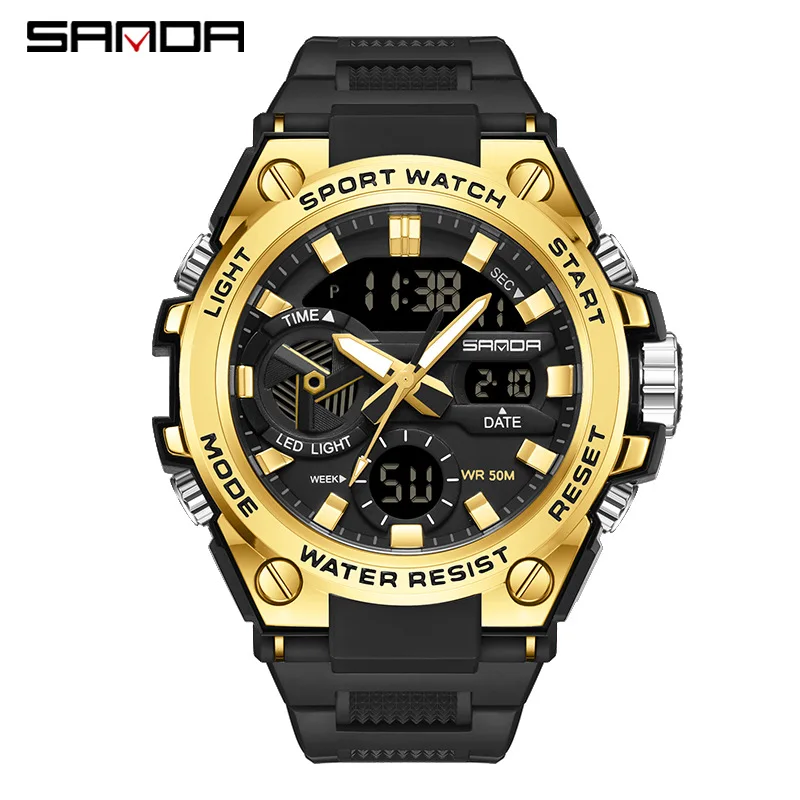 SANDA Best-Selling Watch Male Teen Trend  Multifunctional Luminous Waterproof Electronic Men's Watch