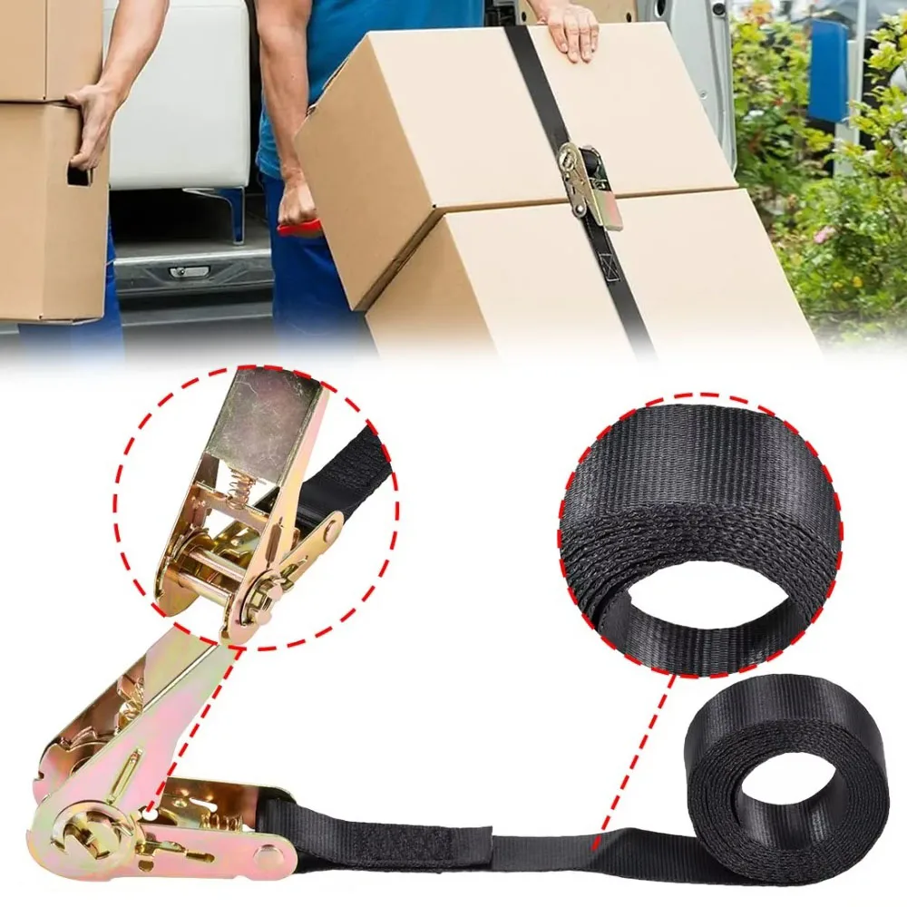 

2/5m Practical Adjustable Ratchet Strap Sturdy Claw Cargo Strap Retractor Metal Buckle Tightening Strap Car Durable Convenient