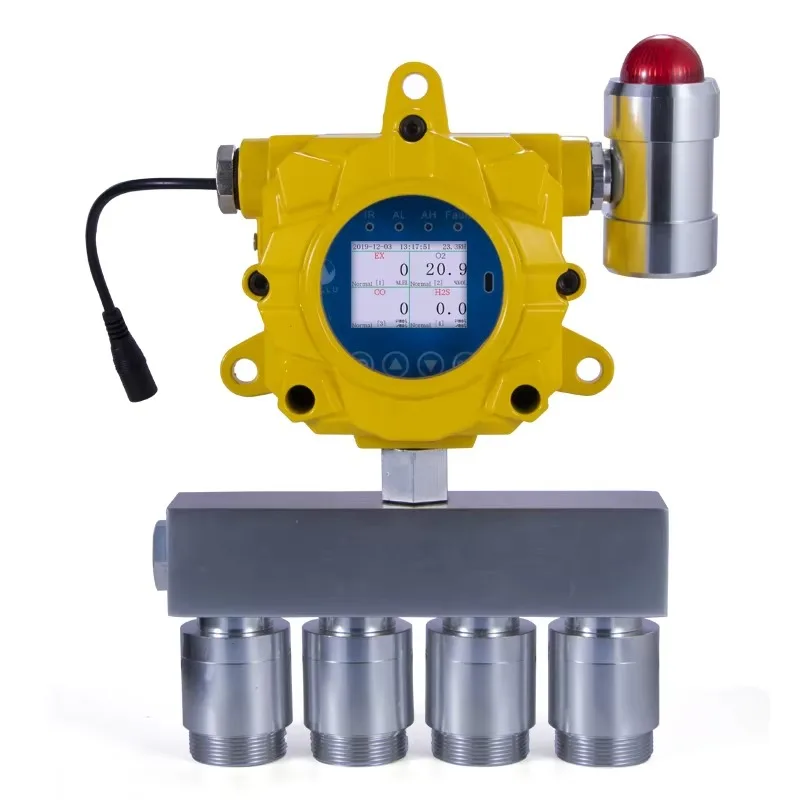 New 4 in 1 Wall-mounted Fixed Gas Detector  and Combustible Gas Detector for Hydrogen Gas Detection