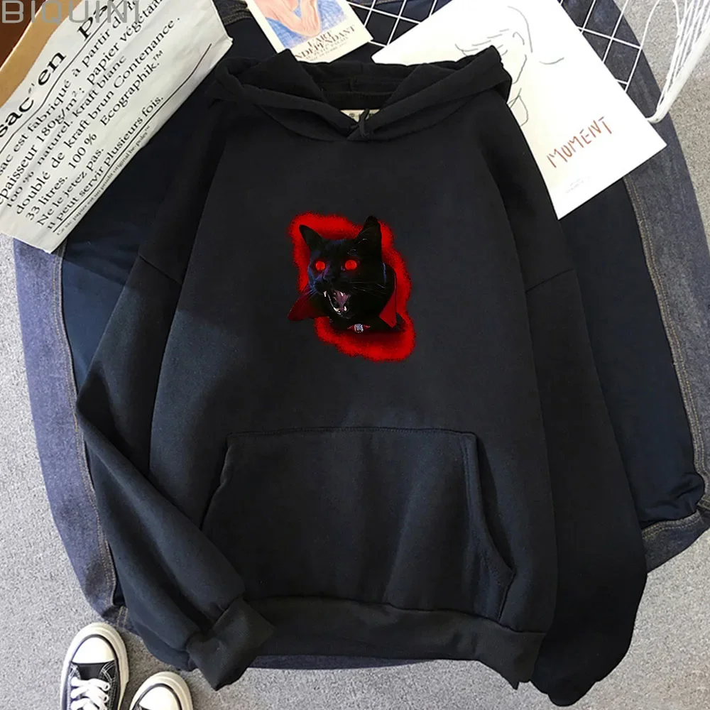 The Return of Vampurr Men and Women Hoodies Horror Black Cat Cartoon Sweatshirts Pullovers Japanese Jacket Comfortable Y2k Tops