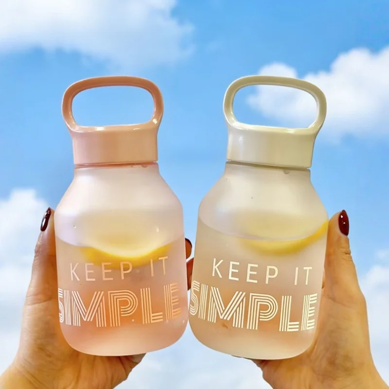 420ml Portable Tritan Plastic Water Cup Creative Camping Clear Frosted Heat Resistant New Model Gift Anti-Fall Water Bottle