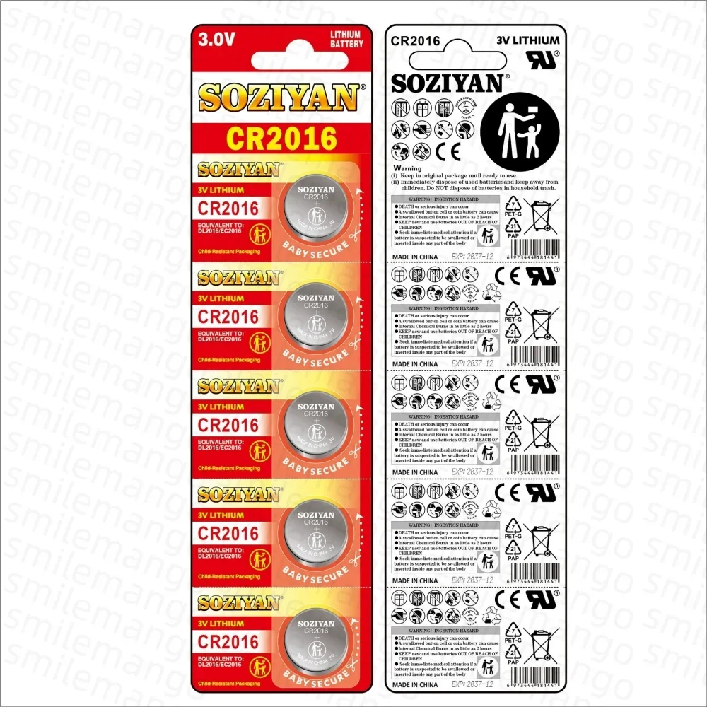 CR2016 3V Lithium Battery For Watch Calculator Clock Remote Control Toys Button Coins Cell