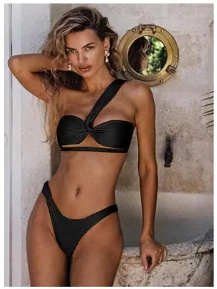 新作3ピースビキニ レディース水着 2024 女性用水着 ビーチウェア 水泳着 水着 ビキニセット ワンショルダー ビキニ