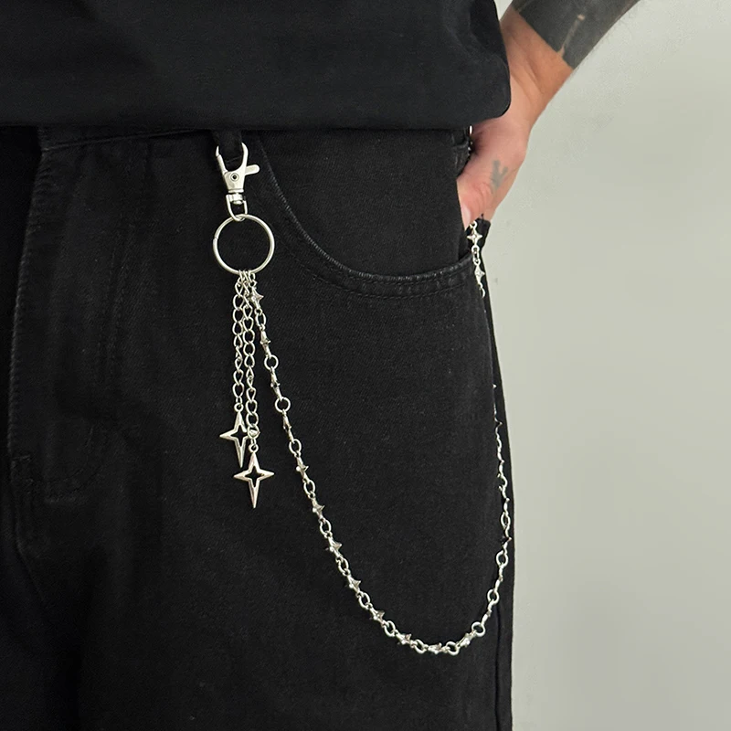 ✰✪HipHop Goth Creative Pendant Keychain Waist Belt Men Women Vintage Trouser Hipster Jeans Chain Jewelry