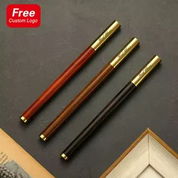 New Brass Sandalwood Gel Pens Laser Carving Personalized Logo Business Advertising Birthday Present Students Exam Stationery