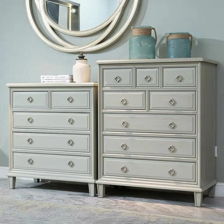 chest of drawers, bedroom storage cabinet, living room premium gray storage eight-bucket cabinet