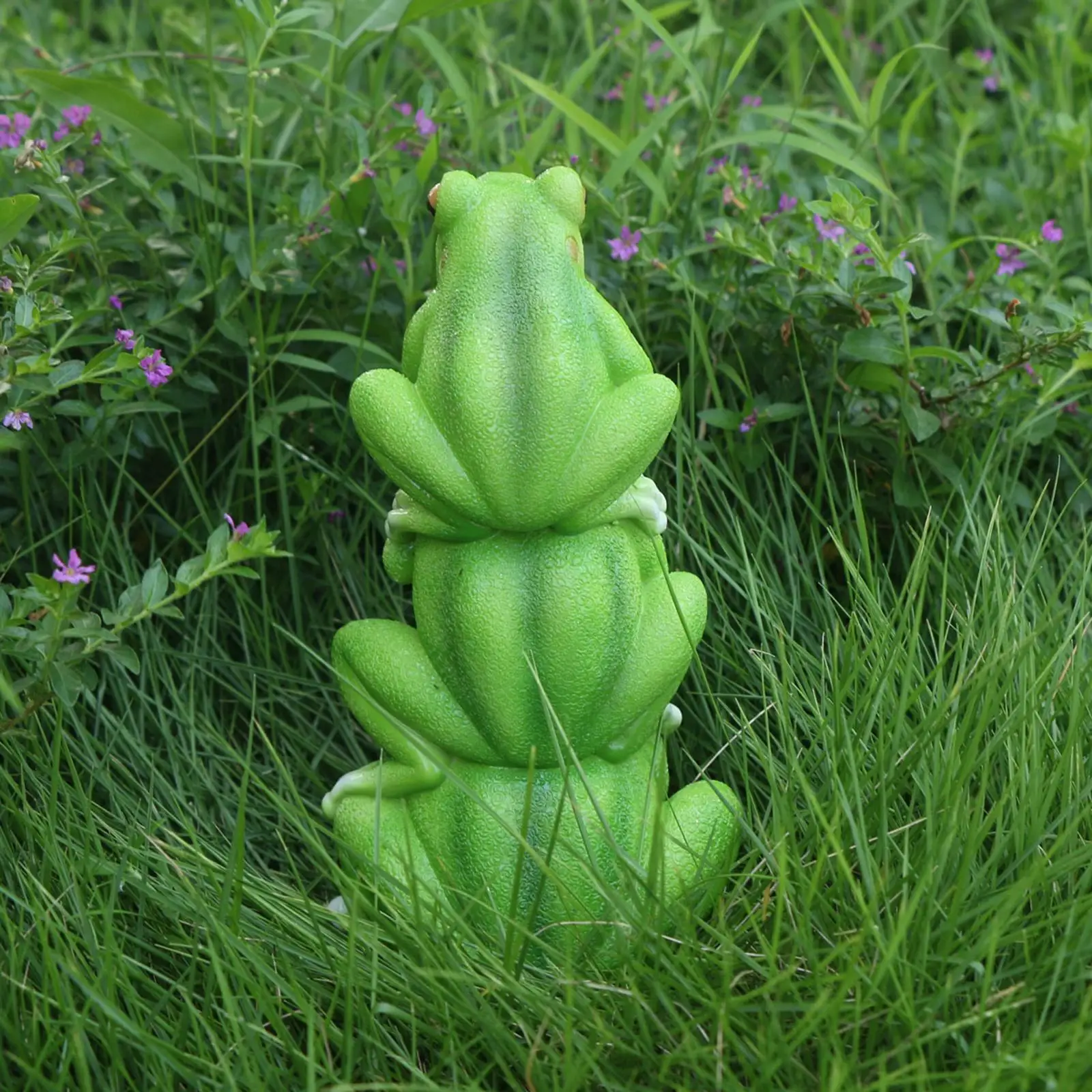 Resin Frog Statue Desktop Figurine Creative Animal Sculpture for Home Office Shelf Decor Garden Patio Yard Lawn Tabletop