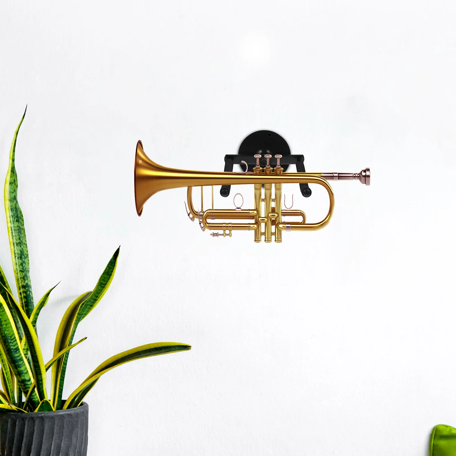 

1Set Trumpet Wall-Mounted Hanger Sturdy Creative Design Instrument Stand Space Saver Long-Lasting Performance Display Rack Hook