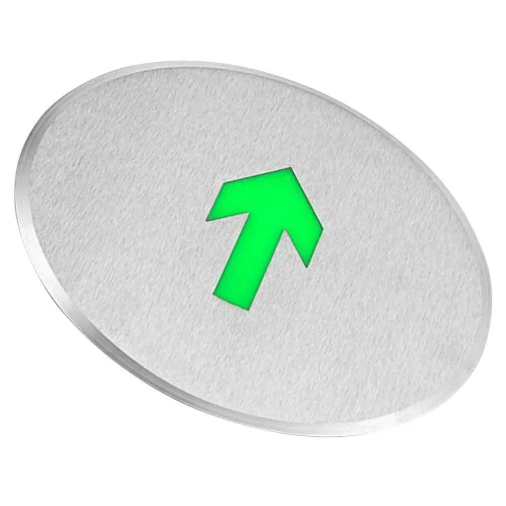 

Glow in The Dark Floor Evacuation Sign Stainless Steel Fire Emergency Exit Marker Directional Sign Easy Installation Indoor