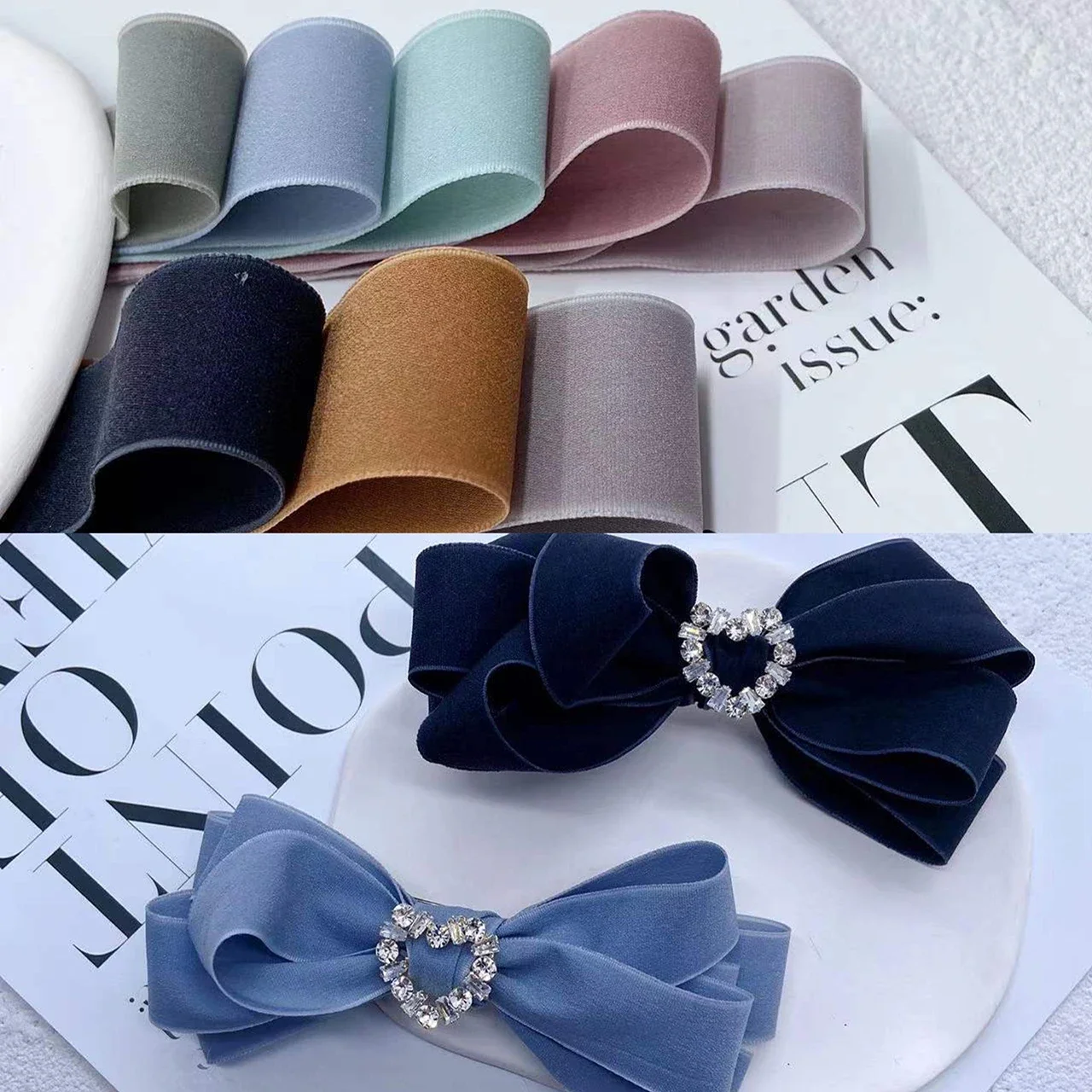 25mm Korean Double Face Matte Ribbon Bows Tie Scarf Necklace Christmas Polyester Handmade Accessories Fabric Material 50Yards