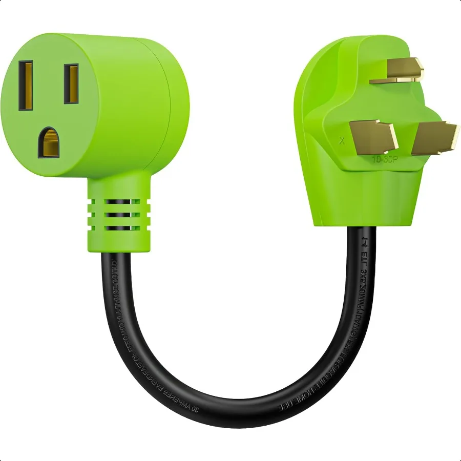 

Welder Adapter 30A to 50A NEMA 1030P to 650R 10AWG 18 Inch Green Welders