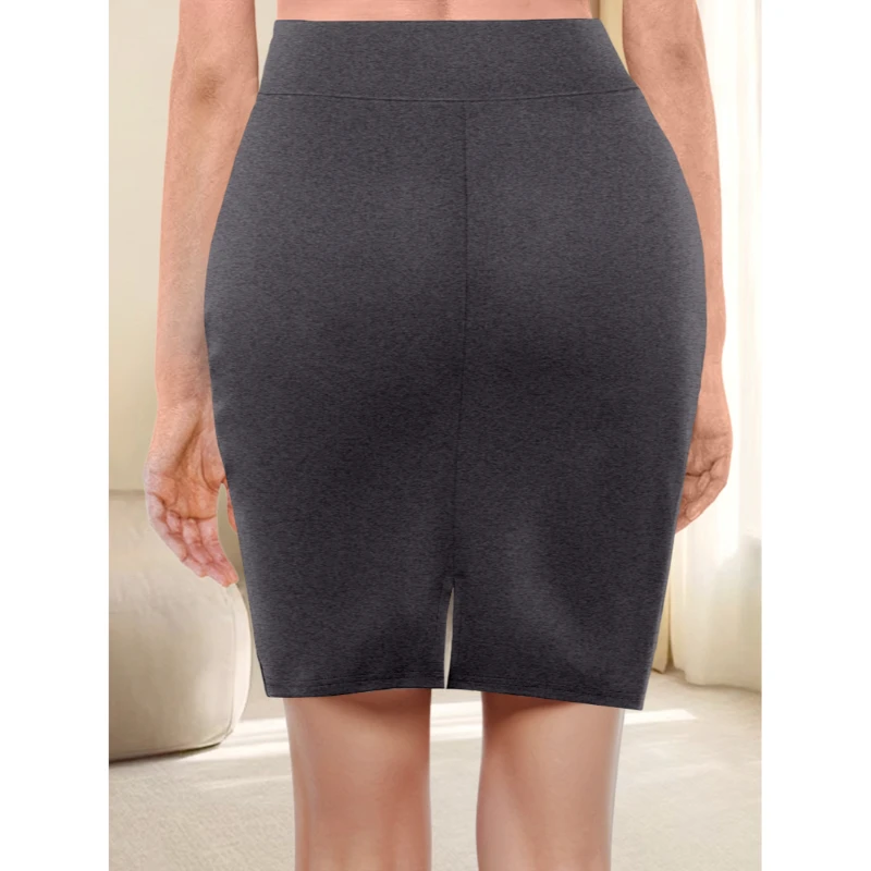 Gonna da donna stile posto di lavoro ad alta elasticità pacchetto gonna anca pendolare casual da donna gonna mezza aderente in seta di latte tinta unita