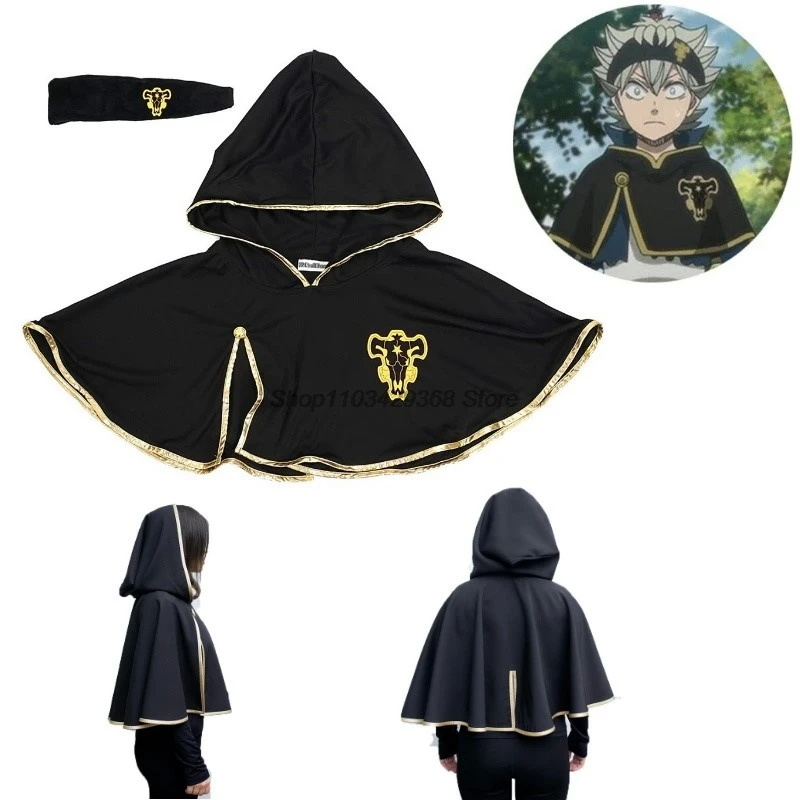 Anime Black Clover Asta Cloak Shawl Headband Anime Cosplay Costume Man Cloak Halloween Costumes anime cosplay prop