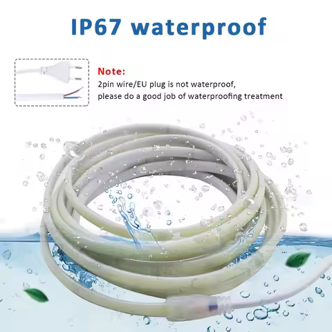 220V IP67 Waterproof COB Led Strip 3000K 4000K 6000K 240LEDs/m Flex Ribbon 2Pin Cable/EU Plug Outdoor Tape Lamp Garden Lighting