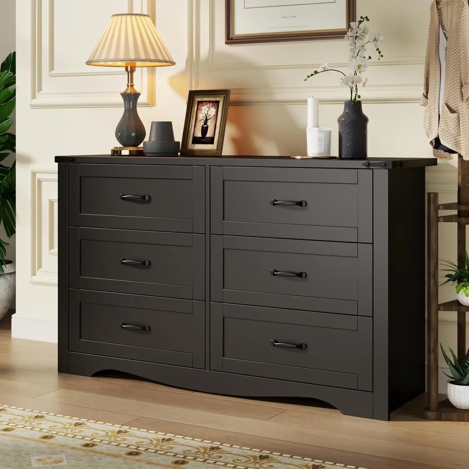 

6 Drawers Double Dresser, Modern Chest of Drawers,Wide Dressers Organizer,Accent Storage Cabinet for Bedroom,Living Room,Hallway