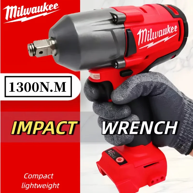 Milwaukee M18 1300N.M 1/2" Brushless Impact Wrench Compact Lightweight Cordless Power Wrench For Car Tire & Heavy Duty Repair