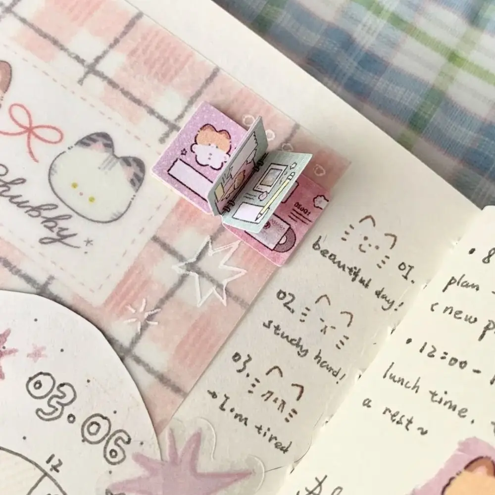 200Pcs/Roll New Kitten Label Sticker Removable Cartoon Index Tabs DIY Scrapbooks Gift Classification Tags Student Supplies
