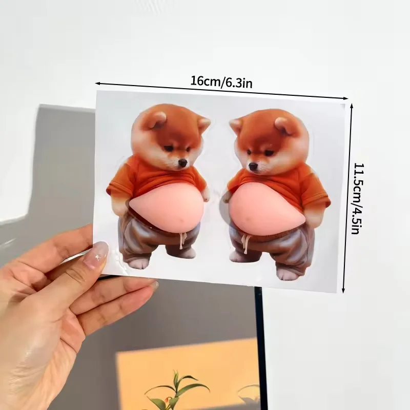 

2PCS Soft Squishy Corgi Puppy Silicone Pad Car Door Anti-Collision Protector Cute Squeezeable Belly Car Stickers Home Decor