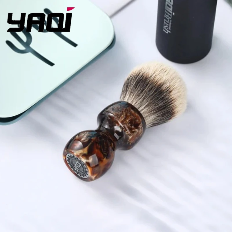 yaqi-caramel-26mm-deux-bandes-poils-de-blaireau-hommes-brosse-de-rasage-humide
