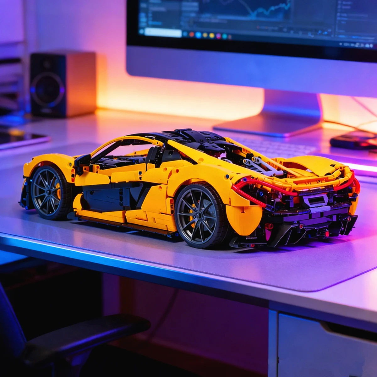 

Creative Speed Vehicle Technical Racing P1 V8 Sports Car Hypercar Bricks Model Building Block Toys Boys DIY Kits Gifts