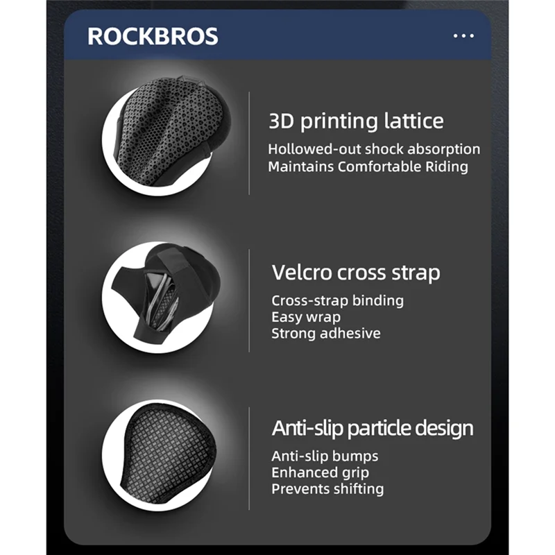

A99I-ROCKBROS велосипедный 3D чехол на седло MTB горный дышащий чехол для сиденья велосипеда утолщенный эластичный удобный седло Acce