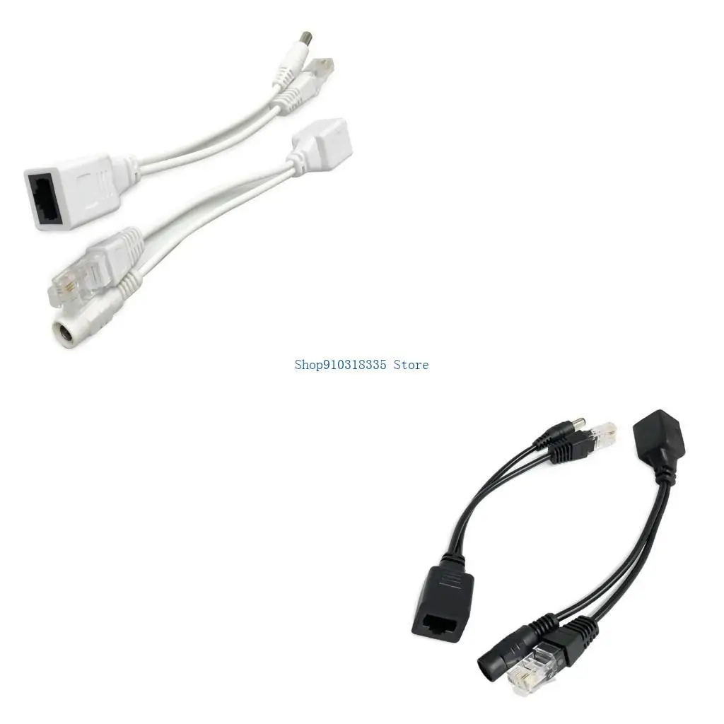 Passive PoE Injector and Splitter for IPCameras and Wireless Access Points with DC5.5x2.1mm Connectors RJ45 Plugs