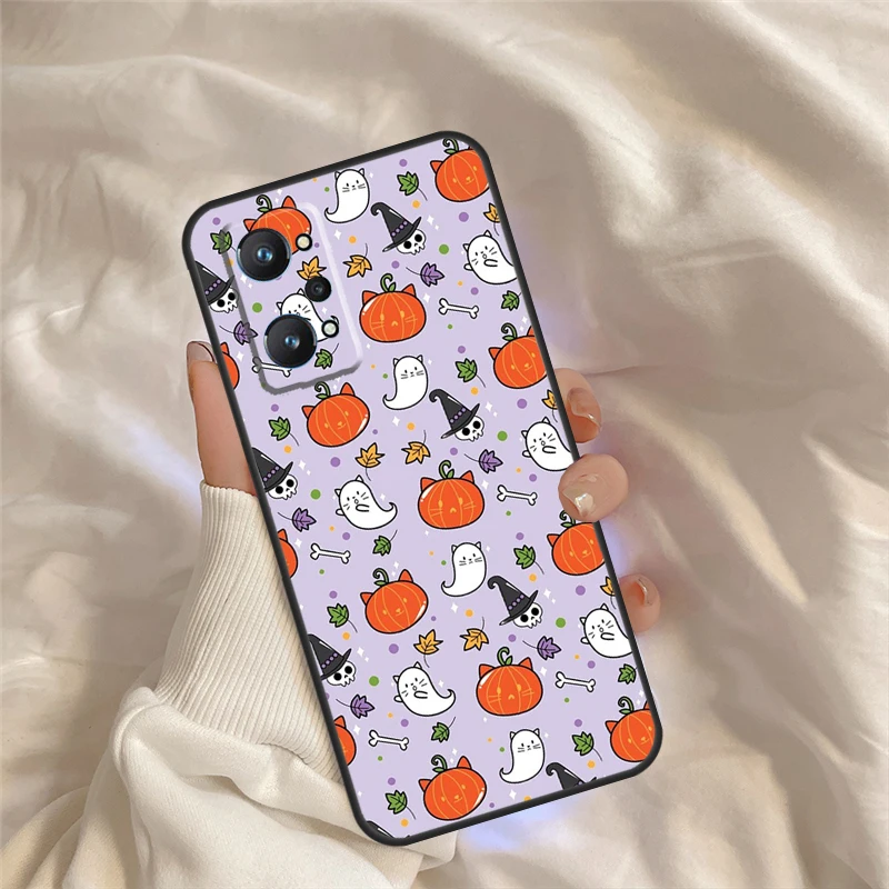 Halloweenowy dyniowy Horror dla Realme C55 C35 C33 C31 C30 C25 C21Y C15 C11 GT Neo 5 3 2 Realme 9 10 11 Pro Plus etui