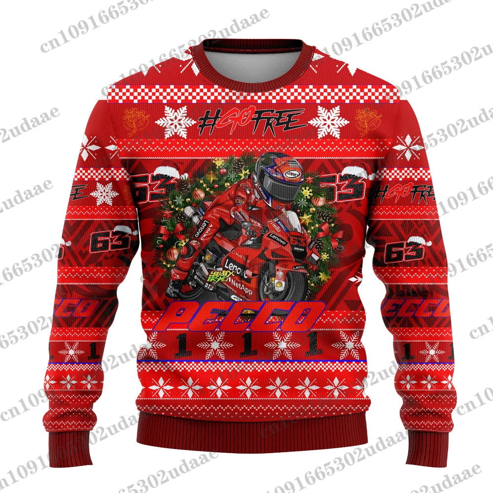 63 Rider Francesco Bagnaia Fan Lovers Ugly Christmas Sudadera Jersey para hombres y mujeres Top 2025 Nuevo estilo