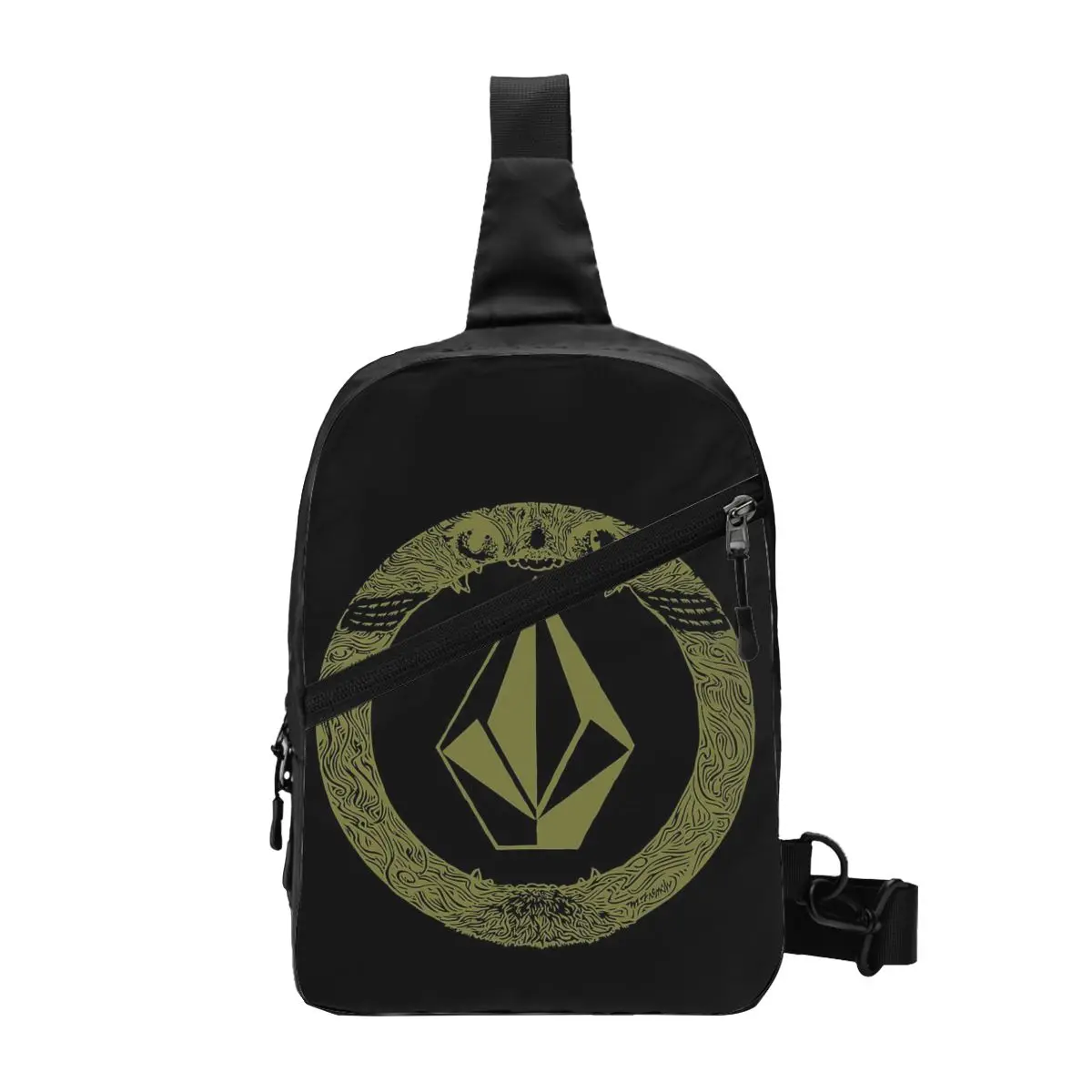 Volcom Logo Chest Bag Men Sling Crossbody Backpack Chest Bag Travel Hiking Daypack Shoulder Bag