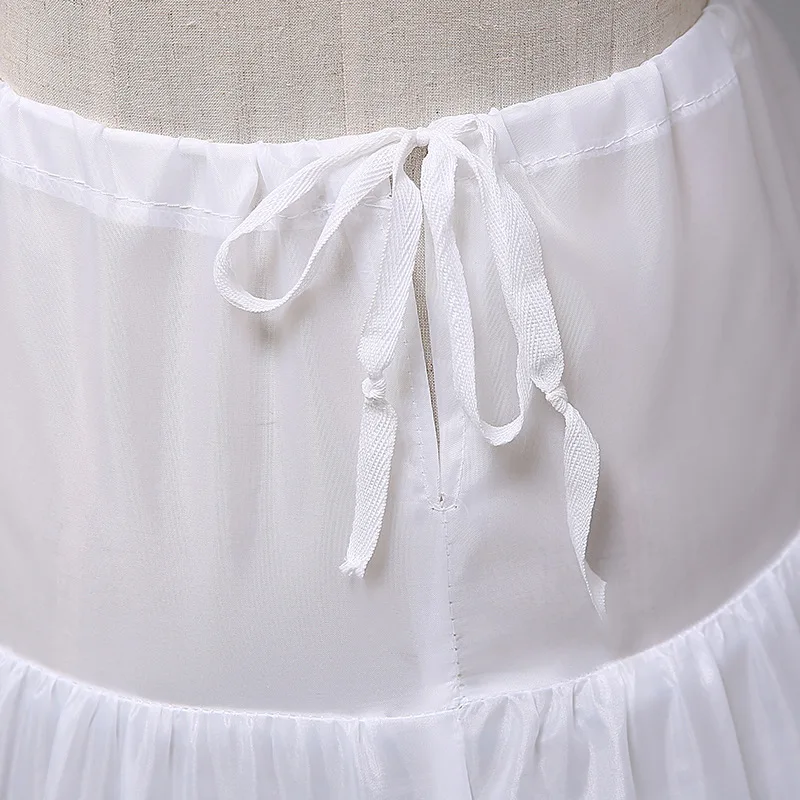 Vestido de baile para niños, enagua, 3 aros, para niñas, flores, blanco, cintura ajustable con cordón, debajo de la falda